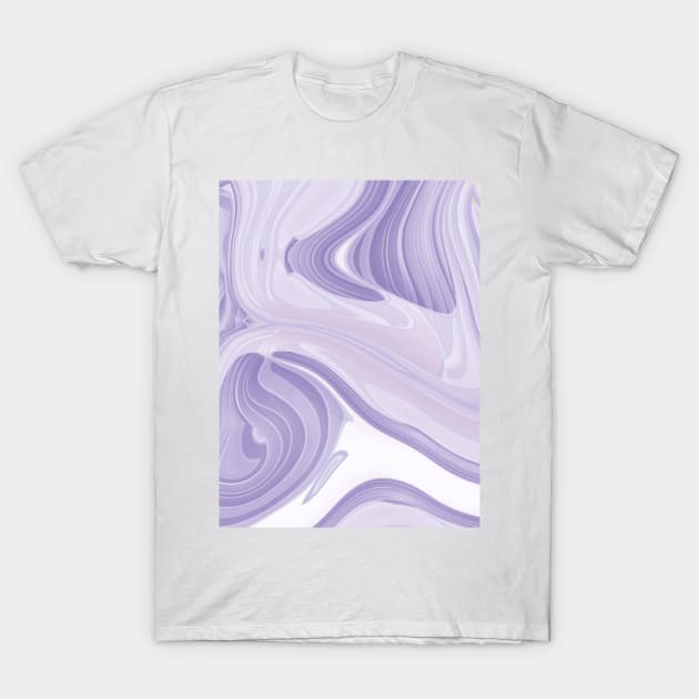 preppy girly marble pattern lilac purple swirls T-Shirt by Tina